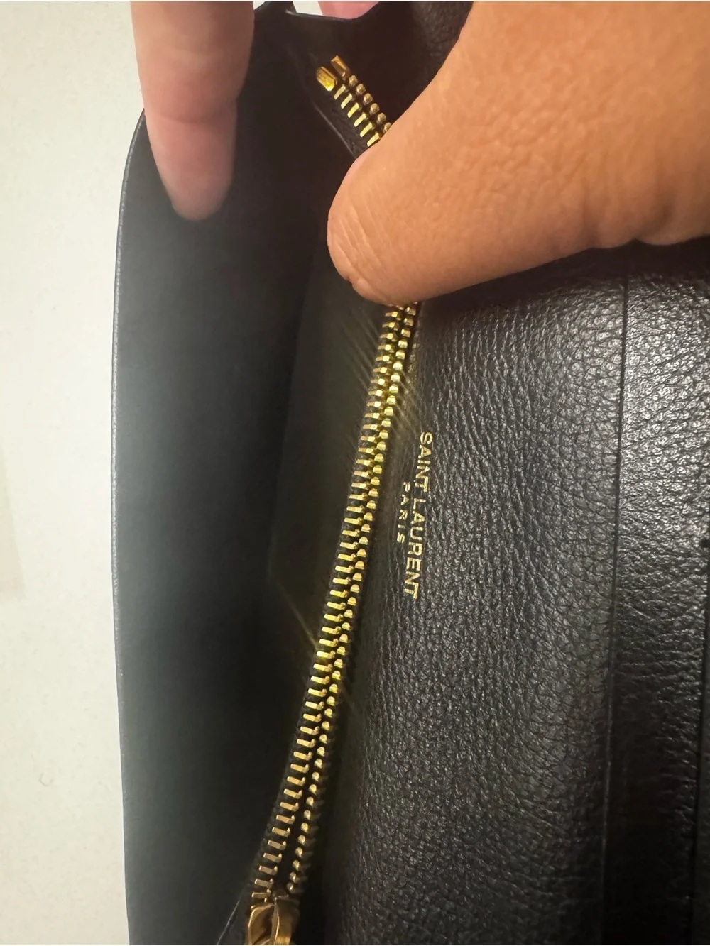 Saint Laurent Long Black Leather Zip Wallet